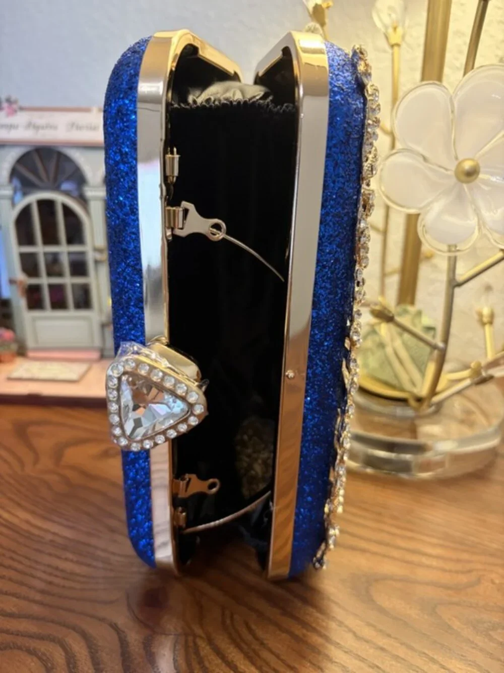 Jewel Encrusted Blue Evening Bag - Picture 4 of 4